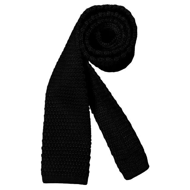 Knit tie - 블랙 Black (일자)